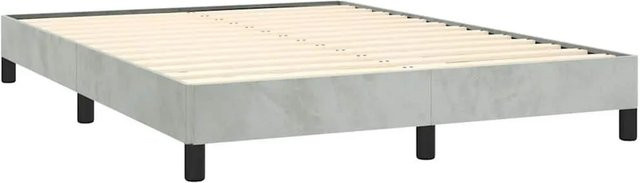 vidaXL Bettgestell Queen-Size aus Samt in Hellgrau, B/T: 152 x 203 cm - Bild 1