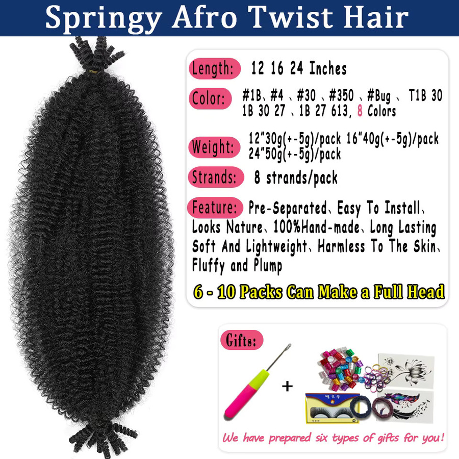 Bewill Springy Afro Twist Marley Twist Flechthaar, Unisex - Bild 2