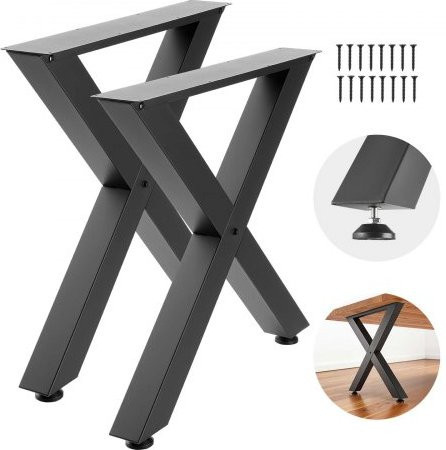 VEVOR Tischgestell 2er-Set aus Kohlenstoffstahl in Schwarz, X-förmige Tischkufen für Schreibtische, Couchtische und Esstische, Höhe: 75 cm, Breite: 76 cm - Bild 1