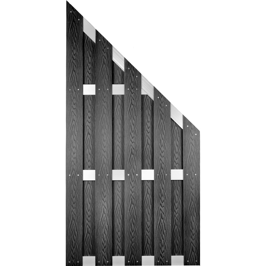T & J WPC-Sichtschutzzaun Dalian Ecke in Anthrazit gebürstet, Höhe: 180 cm, Breite: 90 cm - Bild 2