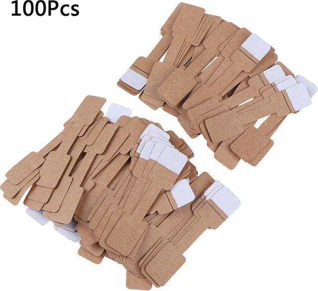 Quadratische Schmuck Display Karten und Etiketten aus braunem Papier für Halsketten und Ringe, 50 Stück - Bild 1