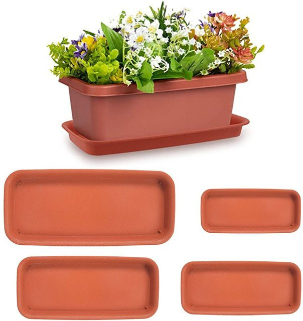 Langlebiges Blumentopf Tropf Tablett aus Kunststoff für Indoor und Outdoor, Weiß - Bild 1