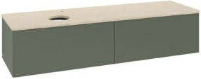 V&B Waschtischunterschrank Antao ohne Frontstruktur, Wandhängend, Farbe: Grau/Grün, B/T/H: 160 x 50 x 2 cm - Bild 1