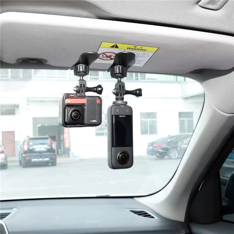Auto-Sonnenblenden-Clip mit Schnellverschluss-Kamerahalterung für GoPro Hero 13-8, Insta360 X5 X4 und DJI Action 6/5/4 in Schwarz - Bild 3