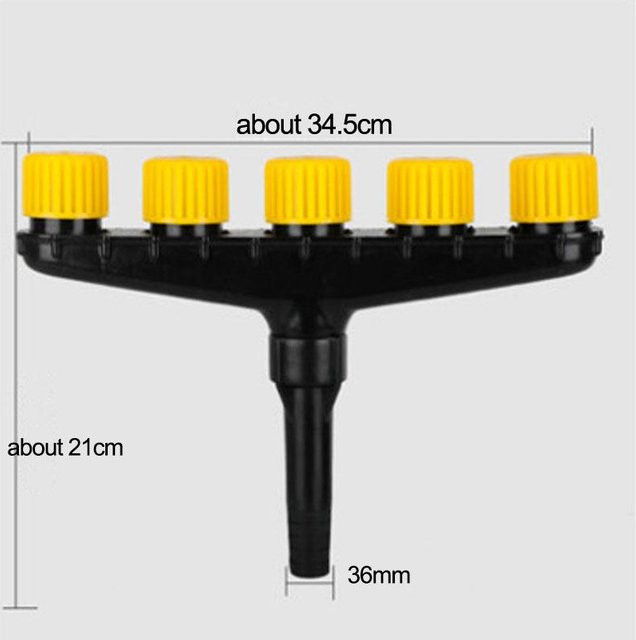 ZENTAURA Garten Sprinkler mit 5 Düsen und einstellbarem Durchfluss für die Bewässerung von Rasen und Gemüse, 1.5 Zoll, ABS - Bild 1