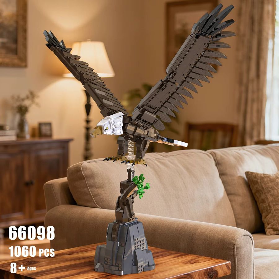 AMAZINGBLOKS Adler Baustein-Bausatz mit 1060 Teilen als kreatives Tiermodell für Erwachsene - Bild 2