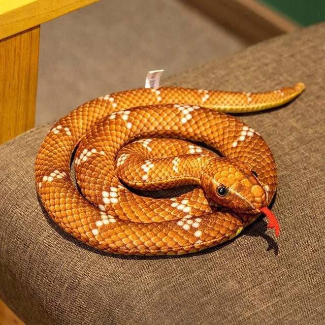 Yiran Health & Beauty Python-Stofftier, Lange Schlange, Gelb Orange Grün, 110cm - Bild 1