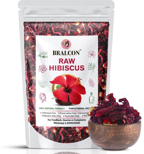 BRALCON Bio Rohe Hibiskusblüten, 100g, Getrocknet - Bild 1