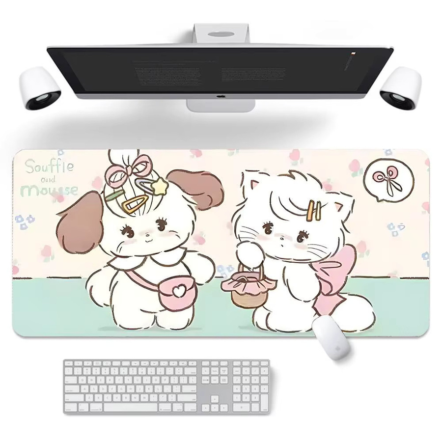 M-MikkoS Cat Kawaii Mauspad Premium Mauspad mit Rastkante und ultrafeiner Oberfläche in Multicolour - Bild 3