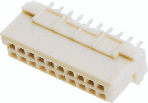 HARTING Federleiste 09242206414 aus Messing in Weiß mit 2 Reihen - Bild 1