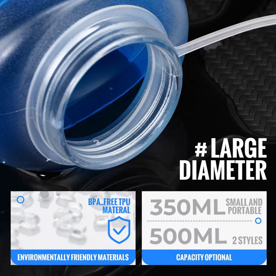 WRELS Faltbare Wasserflasche für Outdoor und Camping, BPA-frei, Blau - Bild 3