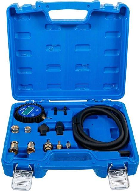 BGS Digitaler Vakuum- und Benzinpumpentester mit Adapter-Set 74436 aus Messing in Blau - Bild 1