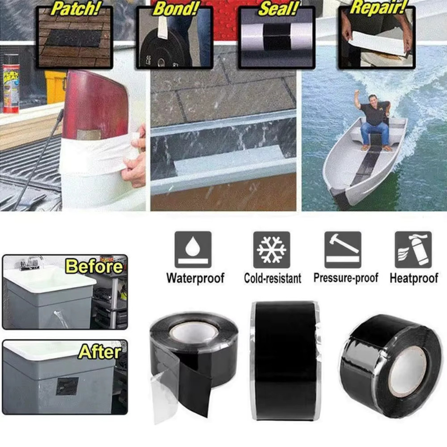 Wasserdichtes und elastisches Mehrzweck-Klebeband in Schwarz zur Pipeline-Reparatur und Isolierung - Bild 5