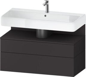 Duravit Waschtischunterschrank Qatego in Grau Matt, Wandhängend, B/T/H: 99 x 47 x 59 cm - Bild 1