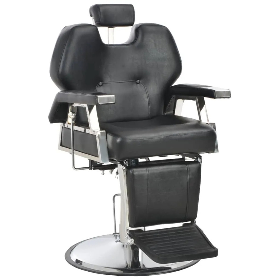 vidaXL Friseurstuhl in Schwarz aus Kunstleder mit 360 Grad Drehsitz, B/T/H: 72 x 68 x 98 cm - Bild 2