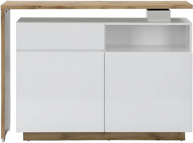 Vente-unique Eldir Barmöbel in Naturfarben Hell und Weiß, Breite: 130 cm - Bild 1