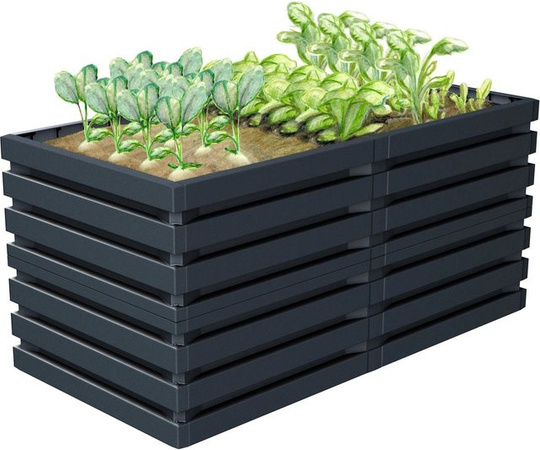 Garantia Hochbeet Skyline in Graphite Grey mit modernem Design, B/T/H: 161 x 80 x 75 cm