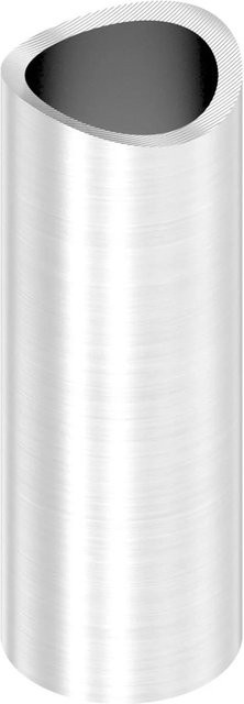 FeNau Distanzhülse aus Edelstahl V2A in Silber, Länge: 55 mm, für Rohr Ø 42,4 mm, einseitig ausgefräst - Bild 1