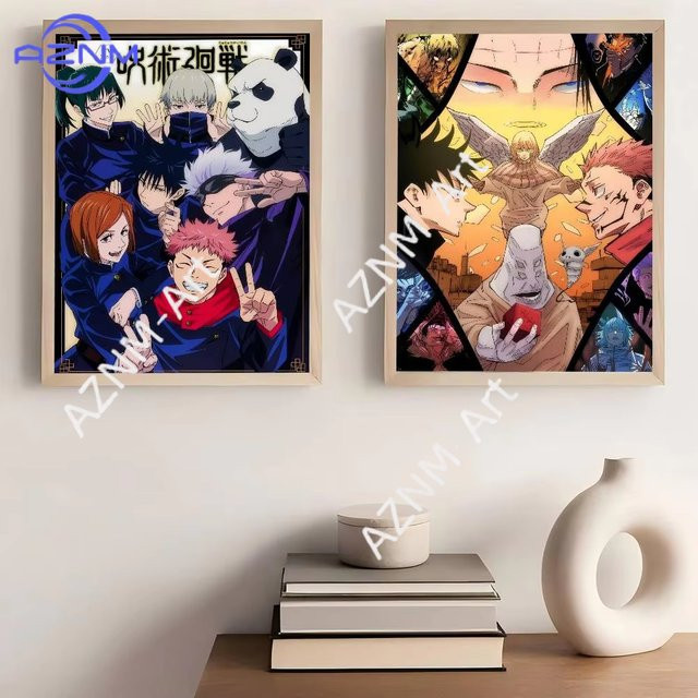 KAYOU Jujutsu Kaisen Anime Poster Vintage Wanddekoration Mehrfarbig - Bild 1