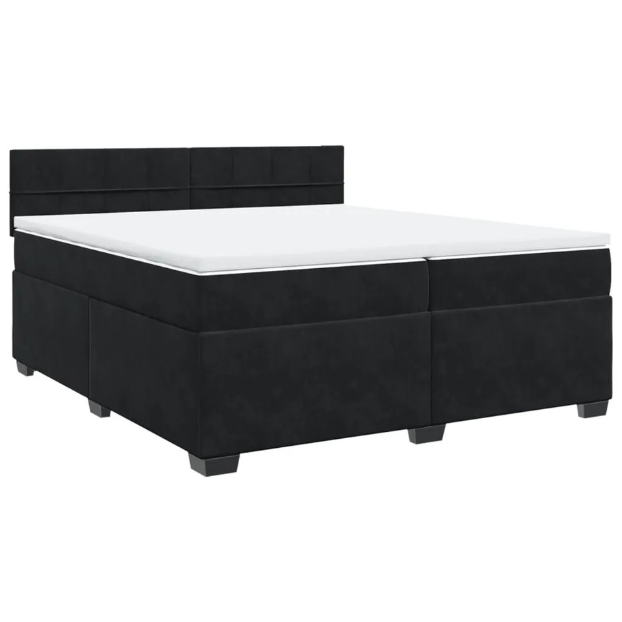 vidaXL Boxspringbett mit Matratze in Schwarz aus Samt mit Taschenfederkern und Hybrid-Technologie B/T: 200 x 200 cm - Bild 2