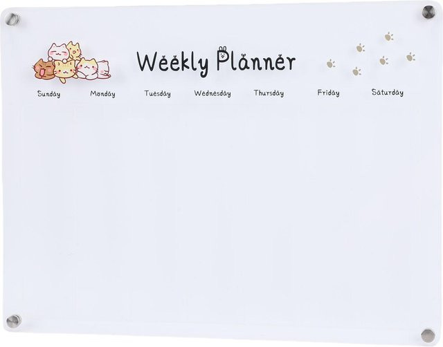 Koogeelife Acryl Wochenplaner Magnetisch Beschreibbar Transparent in White - Bild 1