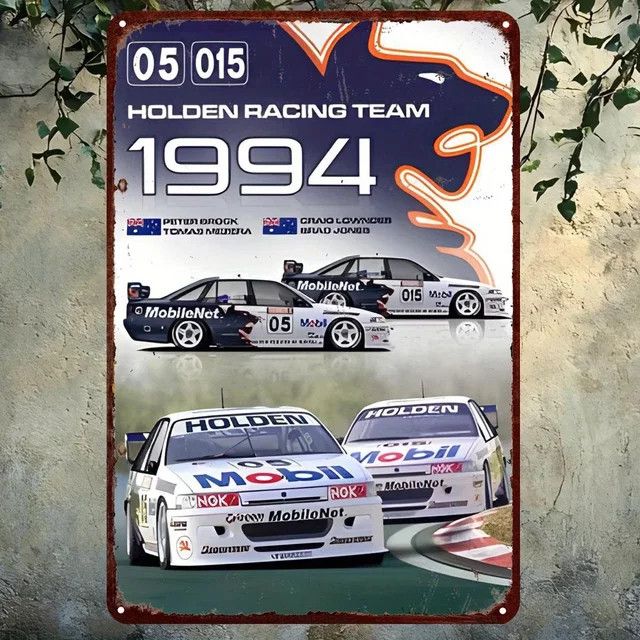 Potdemiel Vintage Racing Team 1994 Metallblechschild Retro-Wanddekoration B: 30,5 cm, H: 30,0 cm, T: 20,0 cm - Bild 1