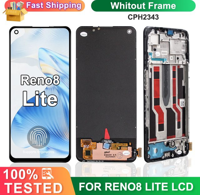 OPPO Reno8 Lite LCD Display Touchscreen Digitizer Montage in Schwarz (AMOLED/TFT) für CPH2343 - Bild 1