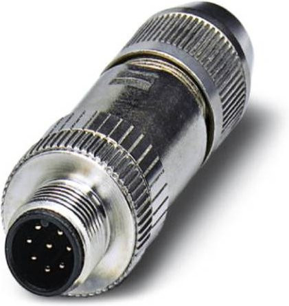 Phoenix Contact 1543236 Sensor-Aktor-Datensteckverbinder M12 Stecker gerade 8-polig silber - Bild 1
