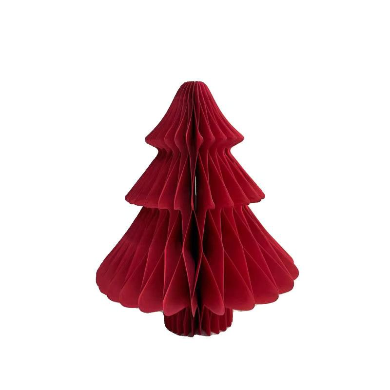 HUXUAN 3D Papier Waben Ball als Weihnachts- und Neujahrsdekoration in Rot für Tisch und Weihnachtsbaum - Bild 5