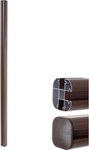 MCW Alu-Pfosten für Savoie-WPC-Zaun in Braun, Höhe: 240 cm - Bild 1
