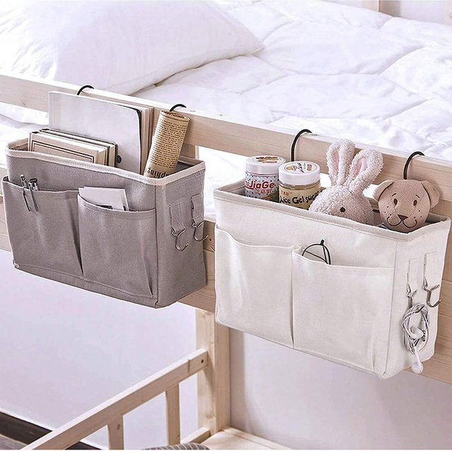 Hängekorb als Nachttisch-Organizer für das Babyzimmer in Weiß - Bild 1