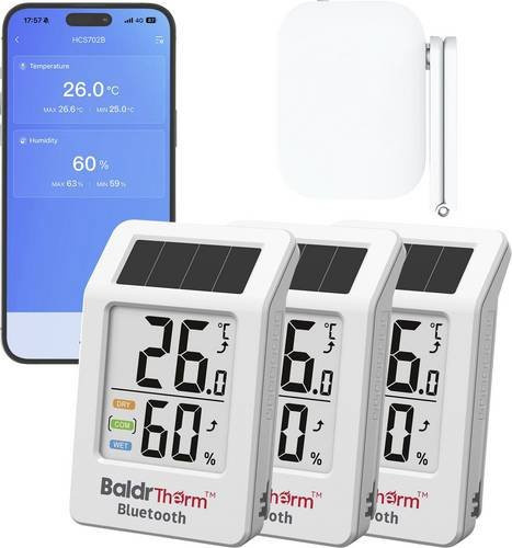 BaldrTherm Solar Thermo- und Hygrometer Weiß mit WiFi und App-Steuerung - Bild 1