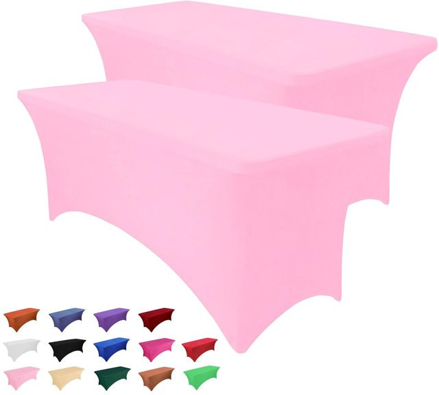 Senric Aurora Stretch-Tischdecke aus Polyester in Rosa für Hochzeiten und Partys, rechteckig - Bild 1