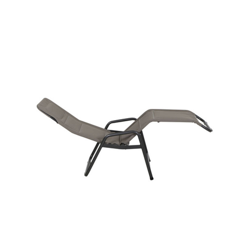 Siena Garden Kippliege Fano aus Textilene und pulverbeschichtetem Stahl in Anthrazit und Beige, B/T/H: 71 x 150 x 112 cm - Bild 2