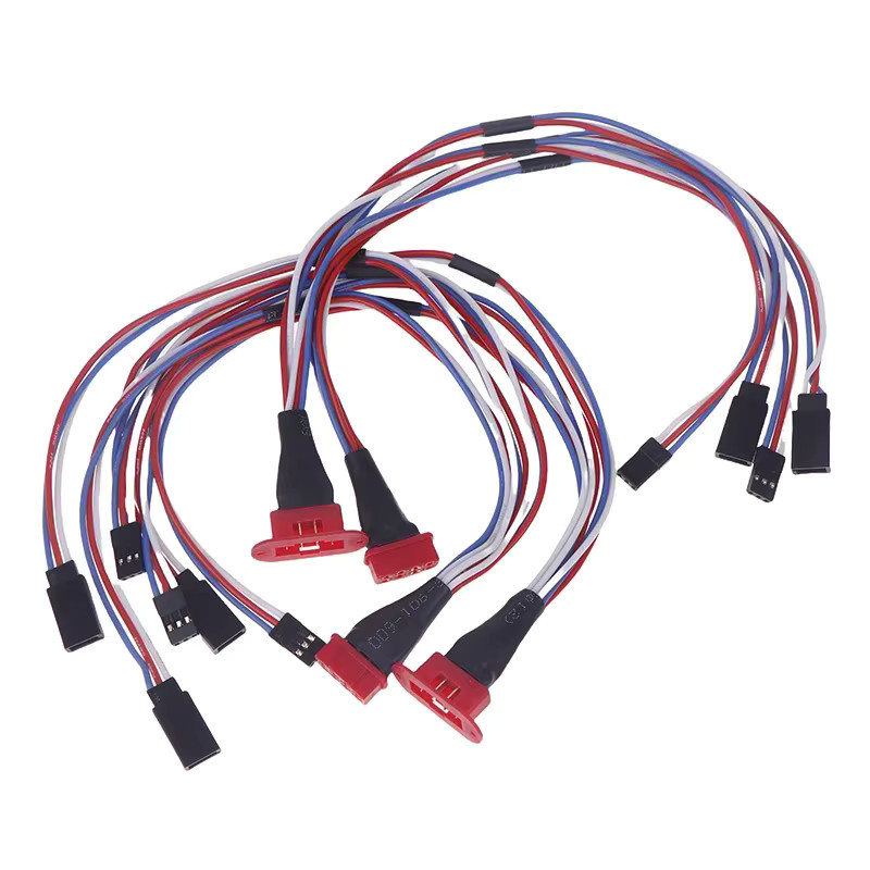 DIVEDEER MPX Servo Verlängerung Stecker Set mit 2 oder 3 Drähten, vergoldet, männlich und weiblich, rot, für RC Modell Flugzeuge und Segelflugzeuge - Bild 2