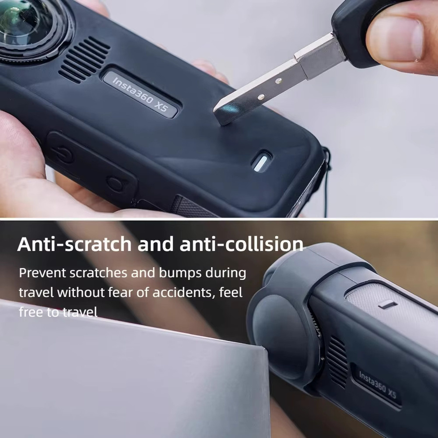 Insta360 Silikon-Schutzhülle für Insta360 X5 in Schwarz, stoßfeste und kratzfeste Kameraabdeckung für Panorama-Action-Kameras - Bild 6