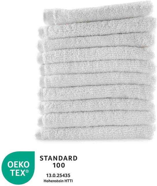 Bertsch Hotelwäsche Luxus-Walkfrottier Seiflappen aus Baumwolle, Weiß, B/L: 30 x 30 cm, 10er Pack - Bild 1