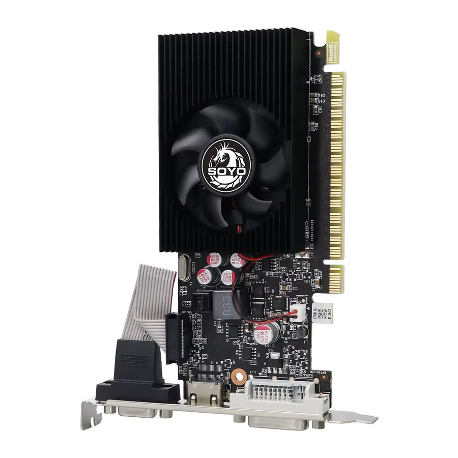 SOYO NVIDIA GT740 Grafikkarte 4GB GDDR3 128bit Schwarz mit HDMI, DisplayPort und DVI - Bild 4