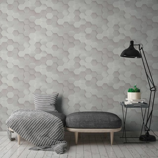 Livingwalls Tapete 3D Muster in Grau und Weiß mit geometrischem Abstract-Design, Breite: 53 cm, Länge: 10,05 m - Bild 1