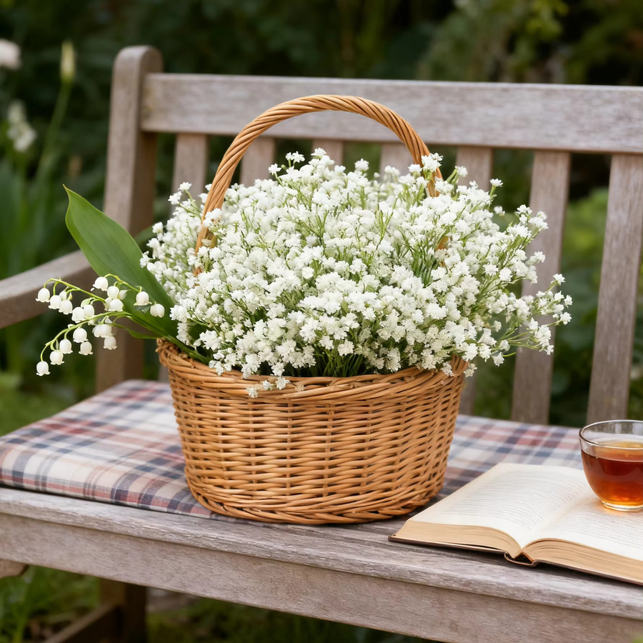 Künstliche Gypsophila Blumen in Weiß für Dekoration, Hochzeit und DIY-Projekte, 2 oder 4 Stück - Bild 3