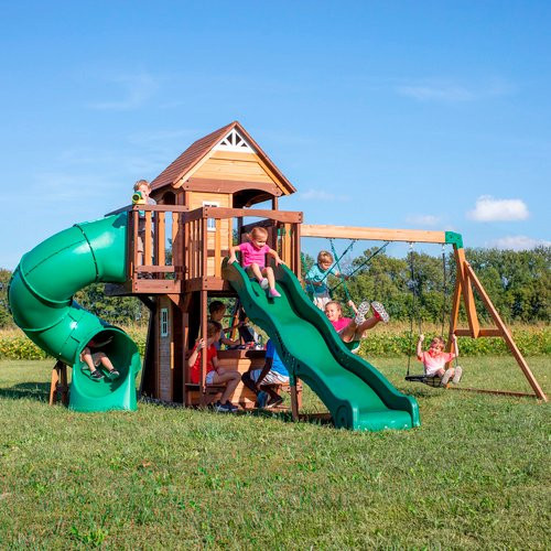 Backyard Discovery Spielturm Discovery Cedar Cove mit Schaukeln, Rutsche und Aussichtsturm in Braun, B/H/T: 470 x 300 x 560 cm - Bild 2