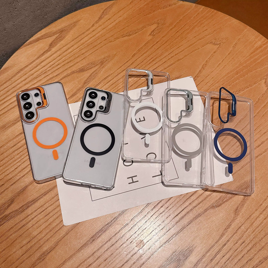 MagSafe Magnetische Schutzhülle für Samsung Galaxy S26 S25 S24 S23 Ultra Plus mit Objektivschutz, Transparent/Blau - Bild 3
