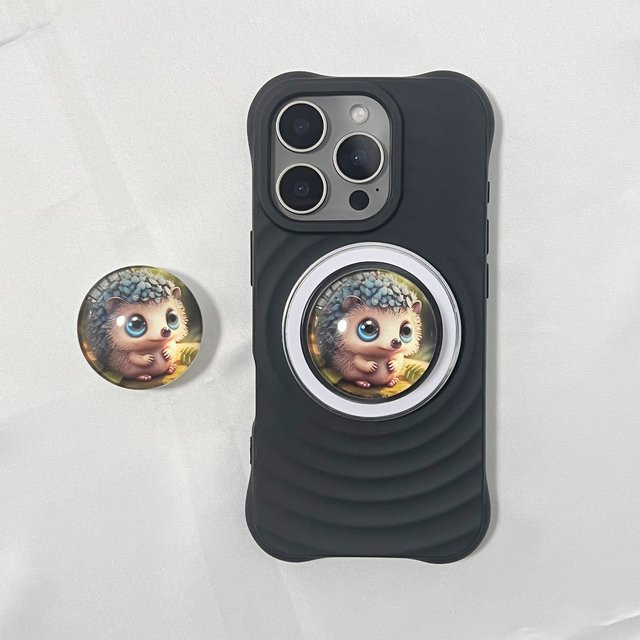 LS 3D Kristallkugel Süßer Igel Handyhalterung mit Magnethalterung für iPhone 17 Pro Max und 16 Pro Max Griptok - Bild 1