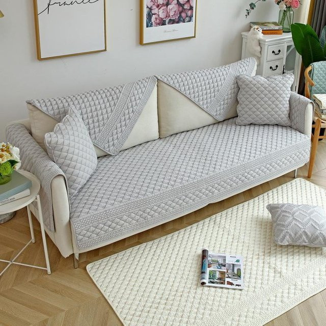 Super Six Sofabezug aus Baumwolle, Rutschfest und Waschbar, Einfarbig, B/H: 70 x 70 cm - Bild 1