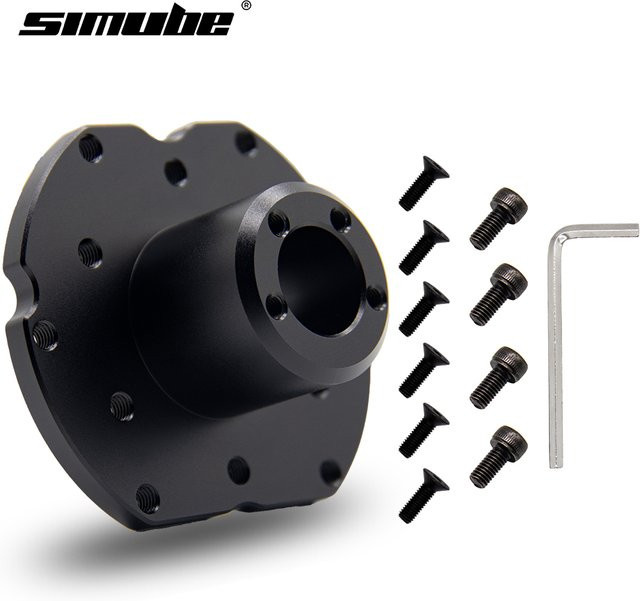 Simube Adapter zur Aufrüstung von Fanatec Lenkrädern von QR1 auf QR2 Kompatibilität, Schwarz, CNC-bearbeitet und eloxiert - Bild 1