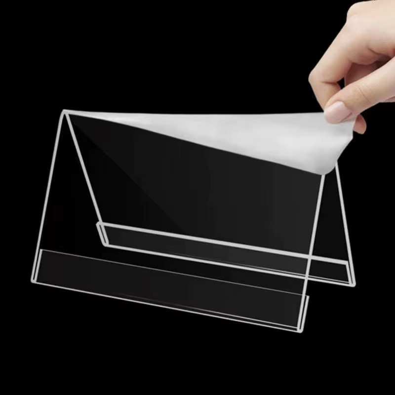 5 Stück doppelseitige Acryl-Schilderhalter in V-Form, transparente Etikettenständer und Namenskartenhalter für Büro und Konferenzveranstaltungen - Bild 4