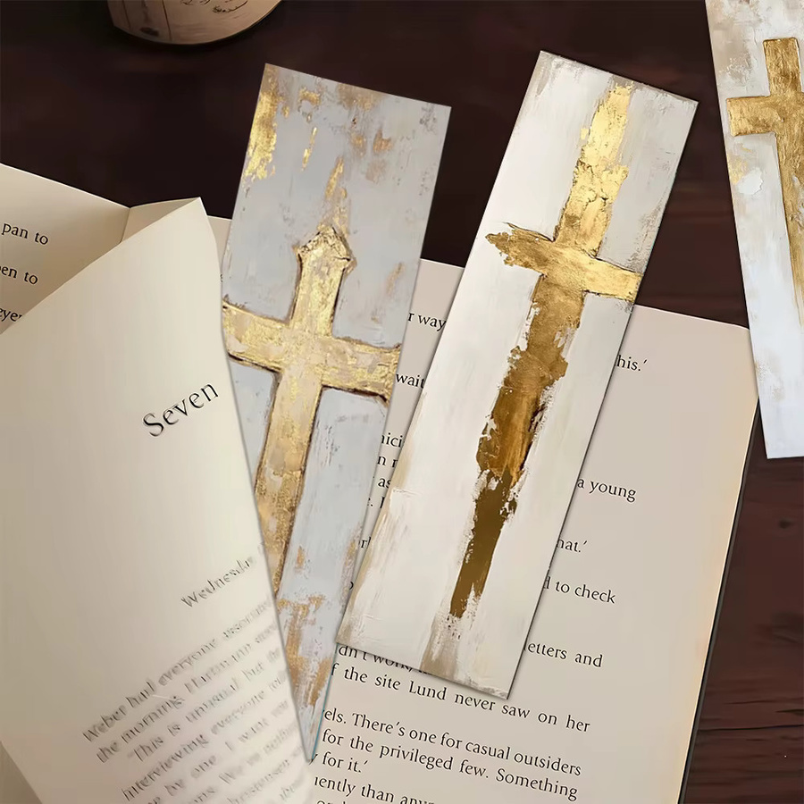 32 Stück Lesezeichen von tlenpo mit goldenem Kreuz-Motiv aus Papier für Schule und Weihnachten - Bild 4