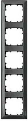 Siemens DELTA line 5-fach Rahmen in Carbonmetallic Schwarz B/H: 364 x 80 mm 5TG25556 - Bild 1