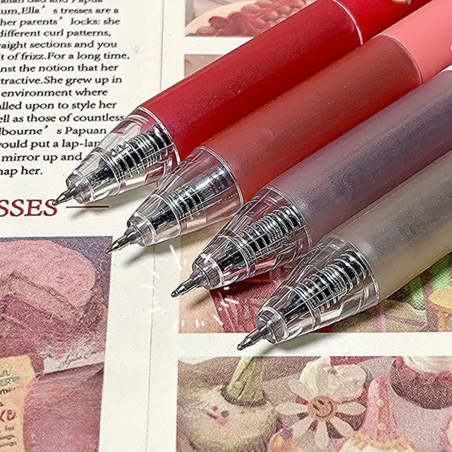 4er-Set Gel-Tintenstifte mit Blumen-Design, 0,5 mm Spitzendurchmesser, schwarze Tinte, ästhetische Schreibgeräte für Schule und Büro - Bild 2