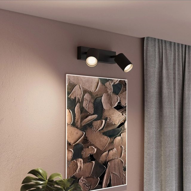 Philips Wyatt LED-Spot 2-flammig aus Aluminium in Schwarz und Silber, schwenkbar für Wand- und Deckenmontage - Bild 1
